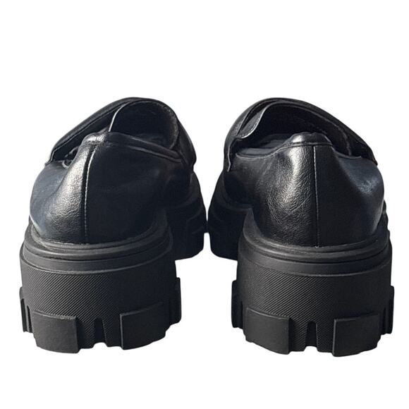 ASOS DESIGN Wide Fit Movable Padded Chunky Loafers in Black Size 11W - Picture 7 of 10